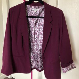 Burgundy/Purple Blazer with Pattern Lining Medium